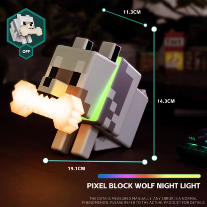 Pixel Wolf LED Night Lamp